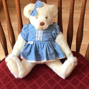 Gund Blue and White Stuffed Animal Teddy Bear